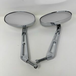 Chrome Motorcycle Side Mirrors set of 2 oval shape, preowned